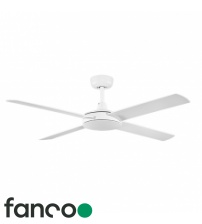Fanco Eco Silent Deluxe 4 Blade 52" DC Ceiling Fan with DC Smart Remote Control in White
